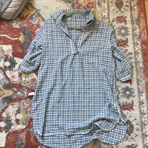 Boutique oversized plaid tunic top